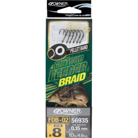 Haczyki Owner z przyponami z plecionki HO-FDB02